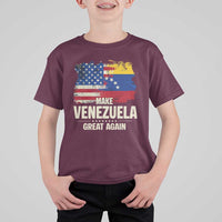 Make Venezuela Great Again T Shirt For Kid Distressed US and Venezuela Flag Unity - Wonder Print Shop