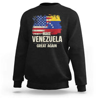 Make Venezuela Great Again Sweatshirt Distressed US and Venezuela Flag Unity - Wonder Print Shop