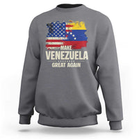 Make Venezuela Great Again Sweatshirt Distressed US and Venezuela Flag Unity - Wonder Print Shop