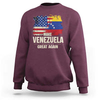 Make Venezuela Great Again Sweatshirt Distressed US and Venezuela Flag Unity - Wonder Print Shop