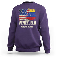 Make Venezuela Great Again Sweatshirt Distressed US and Venezuela Flag Unity - Wonder Print Shop