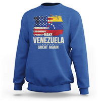 Make Venezuela Great Again Sweatshirt Distressed US and Venezuela Flag Unity - Wonder Print Shop