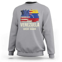 Make Venezuela Great Again Sweatshirt Distressed US and Venezuela Flag Unity - Wonder Print Shop