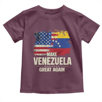Make Venezuela Great Again Toddler T Shirt Distressed US and Venezuela Flag Unity - Wonder Print Shop