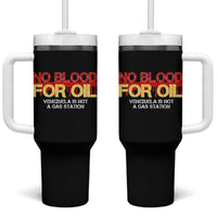 No Blood for Oil Tumbler With Handle Venezuela Sovereignty Resource Justice - Wonder Print Shop
