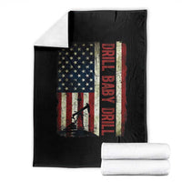 Drill Baby Drill American Flag Throw Blanket Oil Rig Oildfield Energy Industry Patriot - Wonder Print Shop