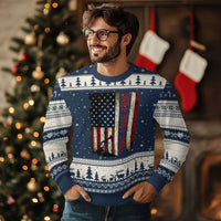 Drill Baby Drill American Flag Ugly Christmas Sweater Oil Rig Oildfield Energy Industry Patriot - Wonder Print Shop