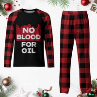 No Blood for Oil Plaid Pajama Set Anti-War Resource Exploitation - Wonder Print Shop