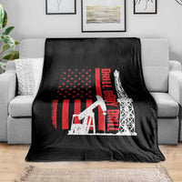 Drill Baby Drill American Flag Throw Blanket Distressed Oil Rig Oildfield Energy Industry - Wonder Print Shop