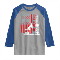 Drill Baby Drill American Flag Raglan Shirt Distressed Oil Rig Oildfield Energy Industry - Wonder Print Shop
