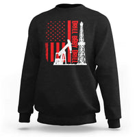 Drill Baby Drill American Flag Sweatshirt Distressed Oil Rig Oildfield Energy Industry - Wonder Print Shop
