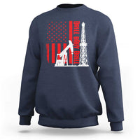 Drill Baby Drill American Flag Sweatshirt Distressed Oil Rig Oildfield Energy Industry - Wonder Print Shop