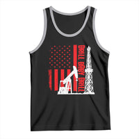 Drill Baby Drill American Flag Tank Top Distressed Oil Rig Oildfield Energy Industry - Wonder Print Shop
