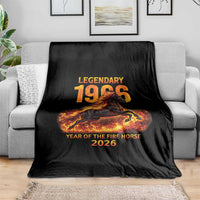 Legendary 1966 Year of the Fire Horse Throw Blanket Fiery 2026 Zodiac Birthday Gift - Wonder Print Shop