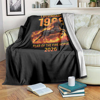 Legendary 1966 Year of the Fire Horse Throw Blanket Fiery 2026 Zodiac Birthday Gift - Wonder Print Shop