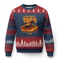Legendary 1966 Year of the Fire Horse Ugly Christmas Sweater Fiery 2026 Zodiac Birthday Gift - Wonder Print Shop