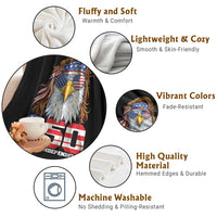 250 Years of Independece Patriotic Eagle Throw Blanket 1776 2026 USA Flag 4th of July Semiquincentennial - Wonder Print Shop