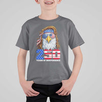 250 Years of Independece Patriotic Eagle T Shirt For Kid 1776 2026 USA Flag 4th of July Semiquincentennial - Wonder Print Shop
