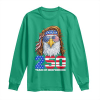 250 Years of Independece Patriotic Eagle Long Sleeve Shirt 1776 2026 USA Flag 4th of July Semiquincentennial - Wonder Print Shop