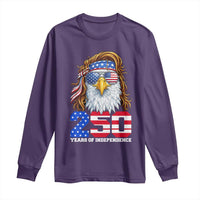 250 Years of Independece Patriotic Eagle Long Sleeve Shirt 1776 2026 USA Flag 4th of July Semiquincentennial - Wonder Print Shop