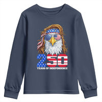 250 Years of Independece Patriotic Eagle Youth Sweatshirt 1776 2026 USA Flag 4th of July Semiquincentennial - Wonder Print Shop
