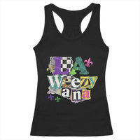 Colorful La-Weezi-ana Mardi Gras Louisiana Pride Racerback Tank Top Funky Carnival Vibes