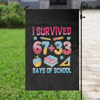 I Survived 67 Plus 33 100 Days of School Garden Flag Six Seven Meme Colorful Math Humor - Wonder Print Shop