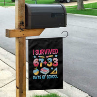 I Survived 67 Plus 33 100 Days of School Garden Flag Six Seven Meme Colorful Math Humor - Wonder Print Shop
