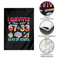 I Survived 67 Plus 33 100 Days of School Garden Flag Six Seven Meme Colorful Math Humor - Wonder Print Shop