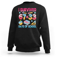 I Survived 67 Plus 33 100 Days of School Sweatshirt Six Seven Meme Colorful Math Humor - Wonder Print Shop
