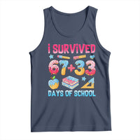 I Survived 67 Plus 33 100 Days of School Tank Top Six Seven Meme Colorful Math Humor - Wonder Print Shop