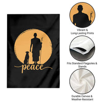 Monk and Dog Silhouette Peace Garden Flag Spiritual Walk for Peace Sunset - Wonder Print Shop