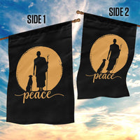 Monk and Dog Silhouette Peace Garden Flag Spiritual Walk for Peace Sunset - Wonder Print Shop