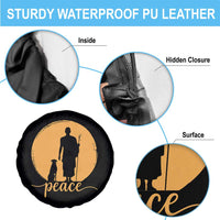 Monk and Dog Silhouette Peace Spare Tire Cover Spiritual Walk for Peace Sunset - Wonder Print Shop