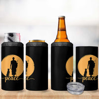Monk and Dog Silhouette Peace 4 in 1 Can Cooler Tumbler Spiritual Walk for Peace Sunset - Wonder Print Shop