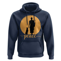 Monk and Dog Silhouette Peace Hoodie Spiritual Walk for Peace Sunset - Wonder Print Shop