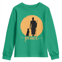 Monk and Dog Silhouette Peace Youth Sweatshirt Spiritual Walk for Peace Sunset - Wonder Print Shop