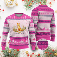 Mindful Aloka the Dog Mindfulness Ugly Christmas Sweater Zen Lotus Spiritual Calm