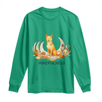 Mindful Aloka the Dog Mindfulness Long Sleeve Shirt Zen Lotus Spiritual Calm