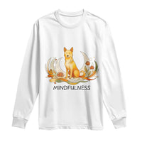 Mindful Aloka the Dog Mindfulness Long Sleeve Shirt Zen Lotus Spiritual Calm