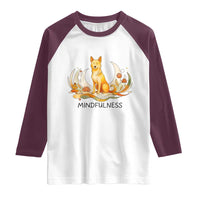 Mindful Aloka the Dog Mindfulness Raglan Shirt Zen Lotus Spiritual Calm