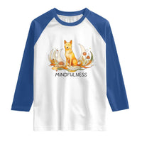 Mindful Aloka the Dog Mindfulness Raglan Shirt Zen Lotus Spiritual Calm