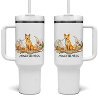 Mindful Aloka the Dog Mindfulness Tumbler With Handle Zen Lotus Spiritual Calm
