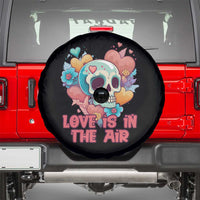 Floral Skull Spare Tire Cover Funny Love In The Air Floral Skull Anti Valentines Day