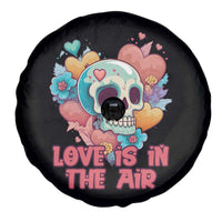 Floral Skull Spare Tire Cover Funny Love In The Air Floral Skull Anti Valentines Day