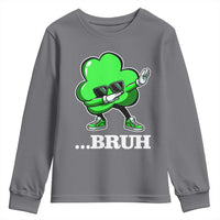 Funny Dabbing Shamrock Youth Sweatshirt Bruh St. Patrick's Day