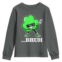 Funny Dabbing Shamrock Youth Sweatshirt Bruh St. Patrick's Day