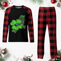 Funny Basketball Shamrock Plaid Pajama Set Dunking Sports Player St. Patrick's Day - Wonder Print Shop