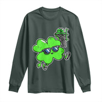 Funny Basketball Shamrock Long Sleeve Shirt Dunking Sports Player St. Patrick's Day