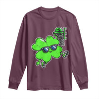 Funny Basketball Shamrock Long Sleeve Shirt Dunking Sports Player St. Patrick's Day